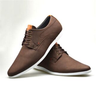 Men's Brown and White lace-up shoe